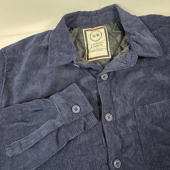 Stitches & Rivets Denim Company S/R Men’s L Corduroy Jacket quilted shacket - Picture 1 of 13